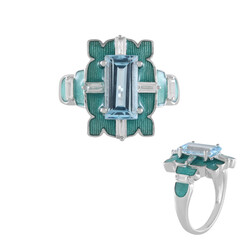 Anillo en plata con Topacio azul cielo (Adela Silber)