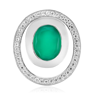 Colgante en plata con Ágata verde (MONOSONO COLLECTION)