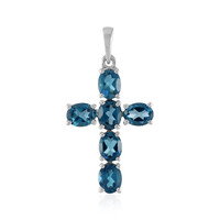 Colgante en plata con Topacio azul de Londres