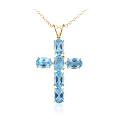 Collar en plata con Topacio azul suizo