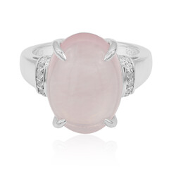 Anillo en plata con Cuarzo rosa