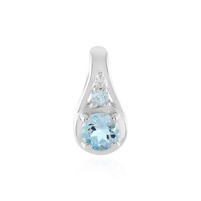 Colgante en plata con Topacio azul suizo