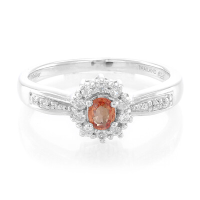Anillo en plata con Zafiro naranja
