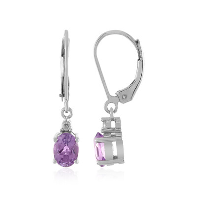 Pendientes en plata con Amatista de Uruguay