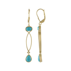 Pendientes en plata con Turquesa bella durmiente (KM by Juwelo)
