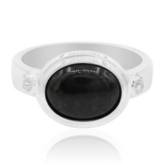 Anillo en plata con Jadéite Noire