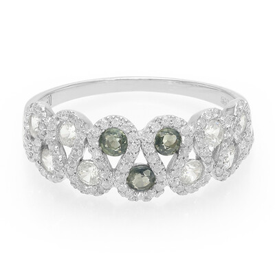 Anillo en plata con Zafiro verde no calentado