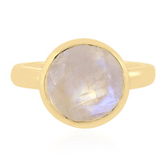 Anillo en plata con Piedra de Luna arcoíris