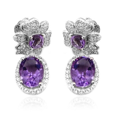 Pendientes en plata con Amatista (Dallas Prince Designs)