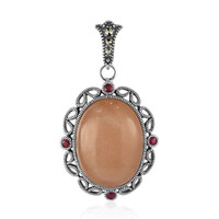 Colgante en plata con Piedra de luna melocotón (Annette classic)