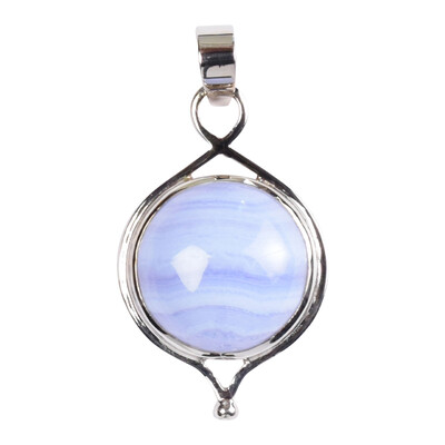 Colgante en plata con Calcedonia azul
