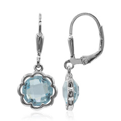 Pendientes en plata con Topacio azul cielo