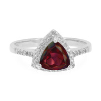 Anillo en plata con Topacio cereza