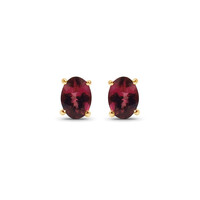 Pendientes en oro con Turmalina rosa