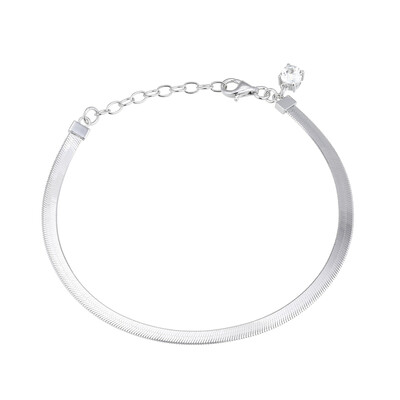 Brazalete en plata con Topacio blanco