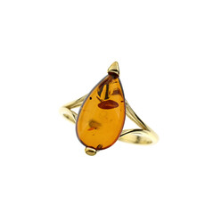 Anillo en plata con Ámbar báltico