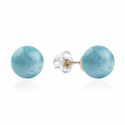 Pendientes en oro con Larimar