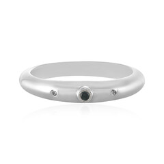 Anillo en plata con Diamante azul I2