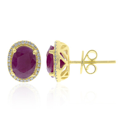 Pendientes en oro con Rubí de Birmania (CIRARI)