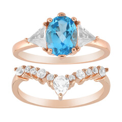 Anillo en plata con Topacio azul suizo
