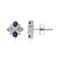 Pendientes en plata con Zafiro azul de Madagascar