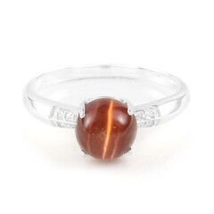 Anillo en plata con Escapolita ojo de gato