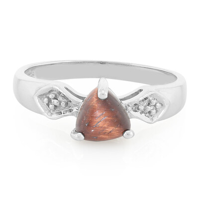 Anillo en plata con Ojo de tigre rojo