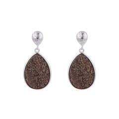 Pendientes en plata con Madera drusa de Zwenkau