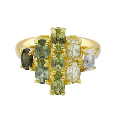 Anillo en plata con Turmalina verde