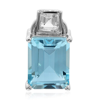 Colgante en plata con Topacio azul cielo