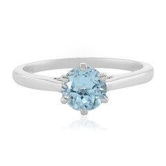 Anillo en plata con Topacio azul cielo