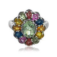 Anillo en plata con Amatista verde