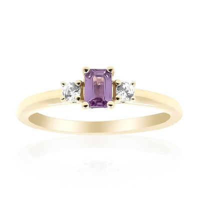 Anillo en oro con Zafiro púrpura de Ceilán