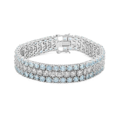 Brazalete en plata con Topacio azul cielo
