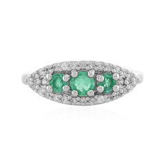 Anillo en plata con Esmeralda de Etiopía