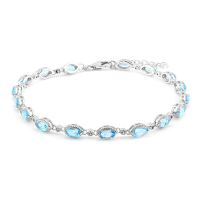 Brazalete en plata con Topacio azul suizo