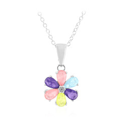 Collar en plata con Cuarzo rosa pastel