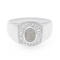 Anillo de hombre en plata con Labradorita