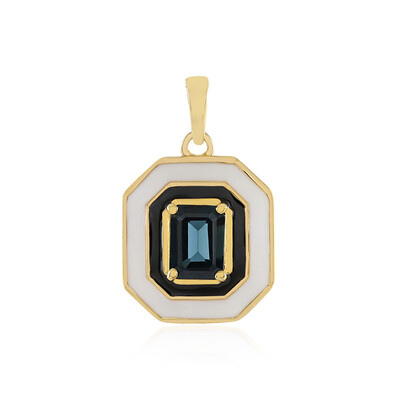 Colgante en plata con Topacio azul de Londres (M de Luca)