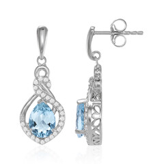 Pendientes en plata con Topacio azul cielo