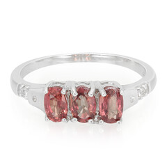 Anillo en plata con Rubí rojo atardecer