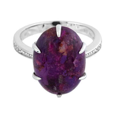 Anillo en plata con Turquesa púrpura del Mohave Kingman