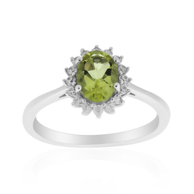 Anillo en plata con Cuarzo del Ouro Verde