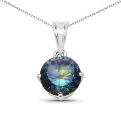 Collar en plata con Cuarzo Místico azul