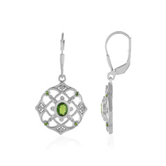 Pendientes en plata con Diópsido de Rusia