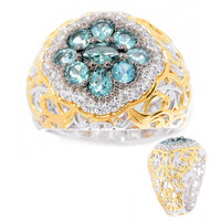 Anillo en plata con Turmalina tono petróleo (Gems en Vogue)