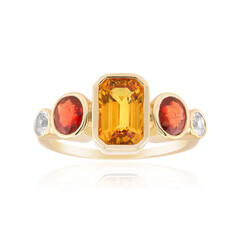 Anillo en oro con Zafiro naranja de Ban Ka Cha
