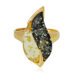 Anillo en plata con Ámbar báltico