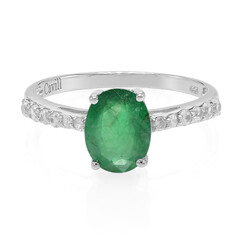 Anillo en plata con Esmeralda de Bahía