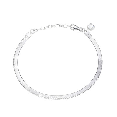 Brazalete en plata con Topacio blanco